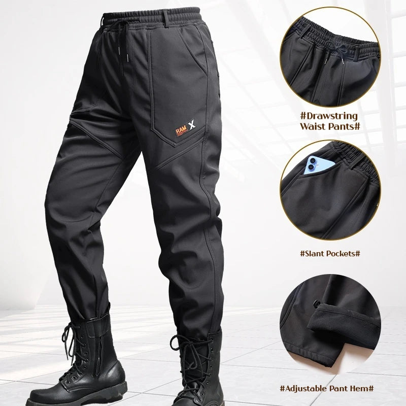 Men’s Winter Workwear Set, Thickened Waterproof Jacket and Pants, Windproof Outdoor Two-Piece Suit for Men
