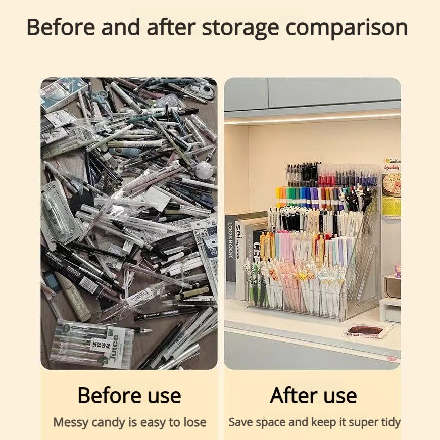 Acrylic Multi-Layer Desk Divider and Pencil Organizer