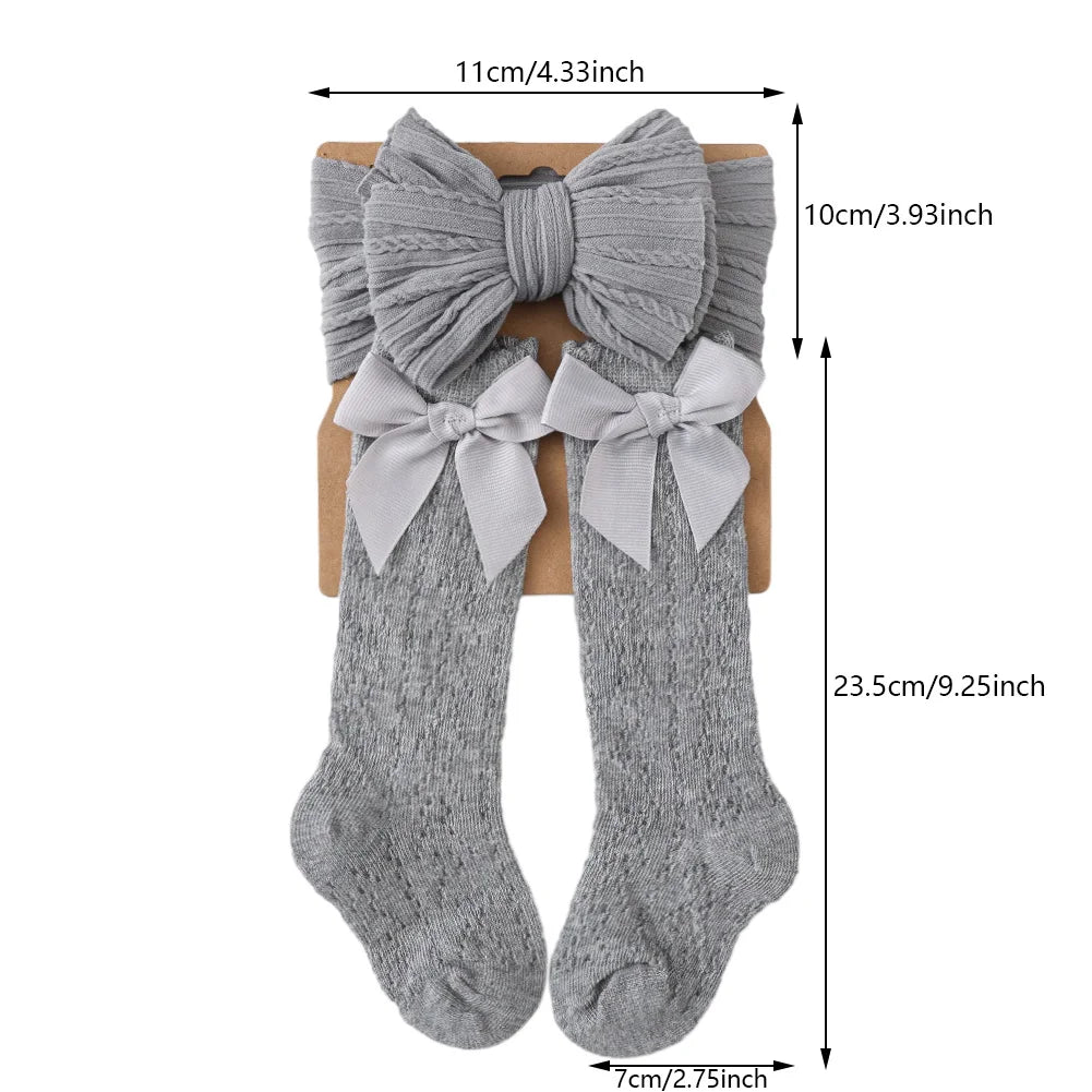 Baby girl set with openwork socks and headband