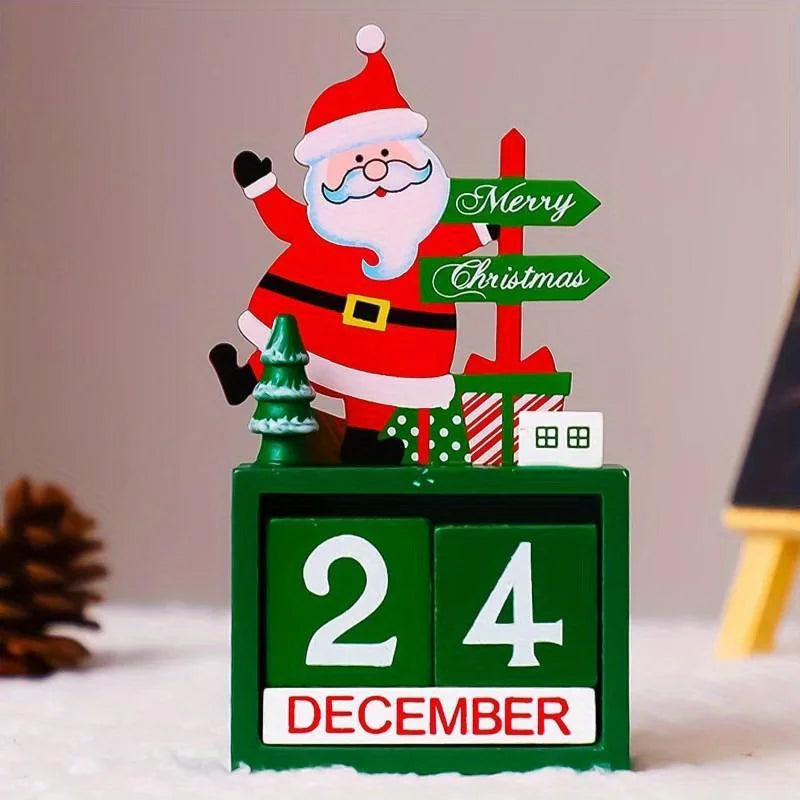 1pc Christmas Countdown Calendar Ornament, a Decorative Piece for Desks And Bookshelves, with Adjustable Month And Date