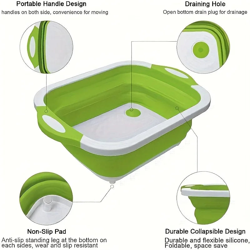 Foldable Portable Basin with Sink and Storage