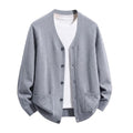 Men's V-neck cardigan with buttons and pockets