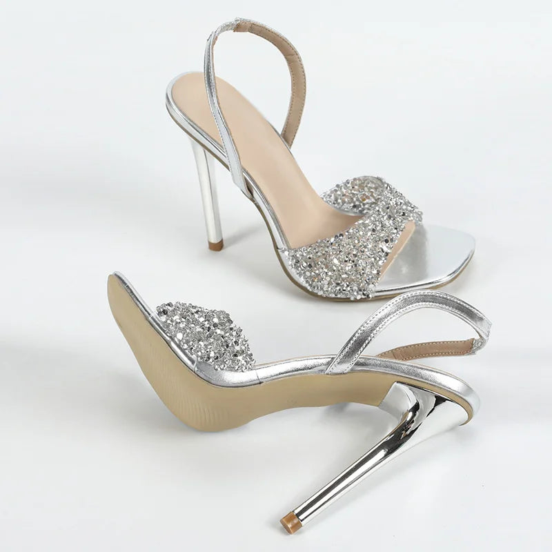 Sandali donna Liyke argento luminosi con cinturino