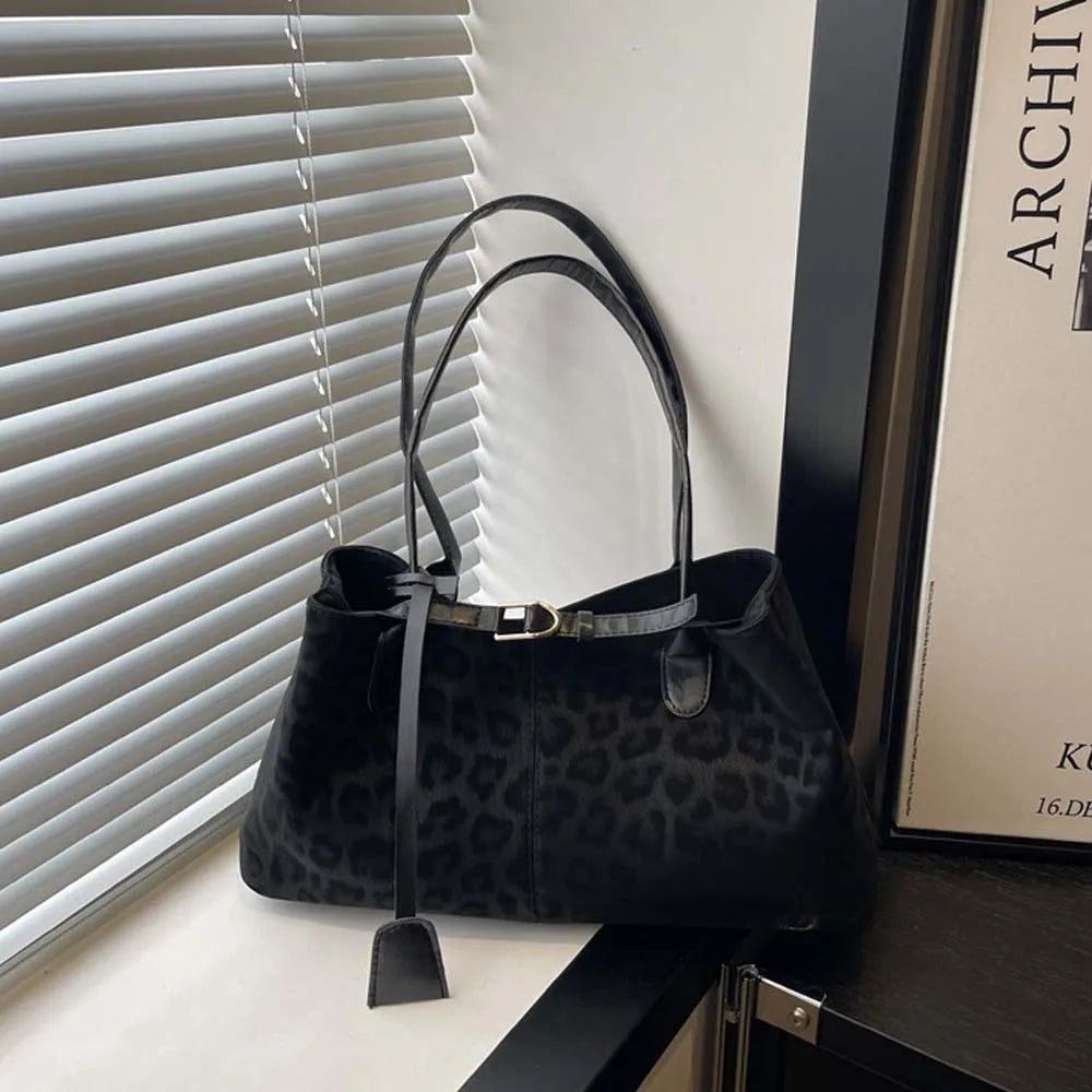 Leopard PU Leather Shoulder Bags for Women 2026 Luxury Designer Brand Trend Tote Bag Females Short Handle Handbags and Purses