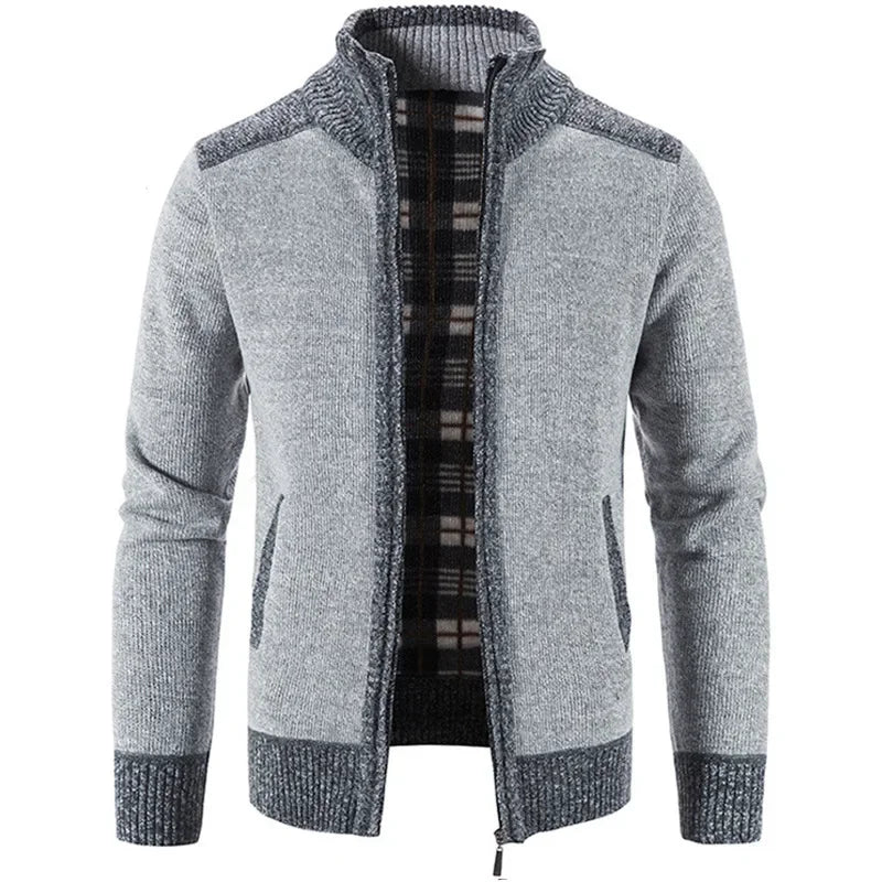 Autumn Winter Men's Thick Sweater Loose Casual Cardigan Sweater Jacket Zip Knitted Sweater Men Streetwear