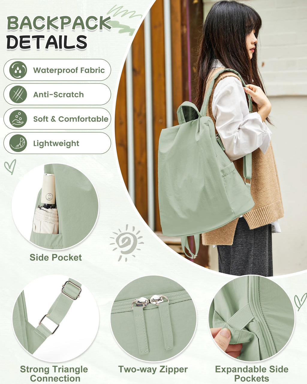 Backpack For Women, Simple Modern Backpack, Lightweight Work Backpack Women, Sac à Dos Femme, Anti Theft Travel Backpack