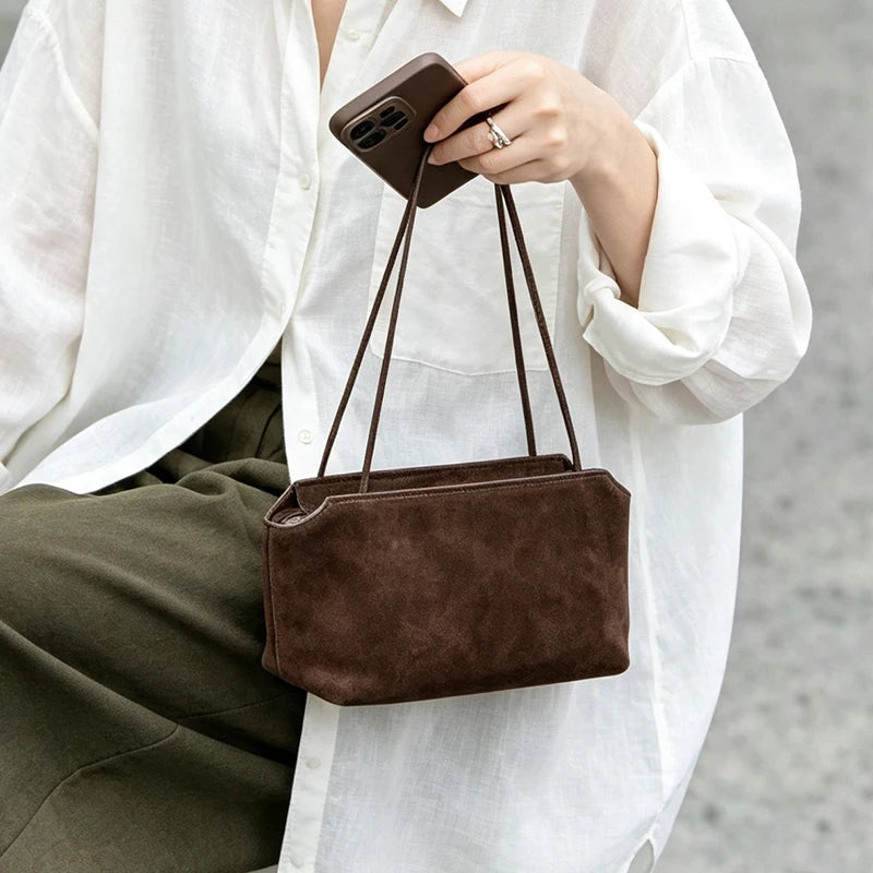 Genuine Leather Woman Handbag Luxury Designer Shoulder Bag Female Fashion Versatile Small Totes Soft Cowhide Underarm Women Bags