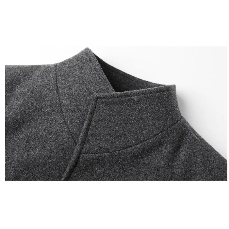 Men Winter Business Casual Woollen Blends Cashmere Trench Coats Quality Male Thicker Warm Overcoats Long Jackets Coats Size 3XL