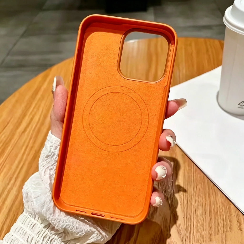 Official Magnetic Leather White Animation Case for Apple iPhone 18 17 Pro Max 18P Original MacSafe for MagSafe Cover Accessories