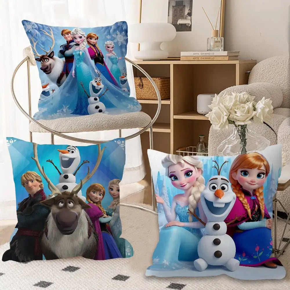 Cartoon F-Frozen Maple Design Cushion Cover, Happy Autumn Harvest Decor, Holiday Decoration Pillow Cover