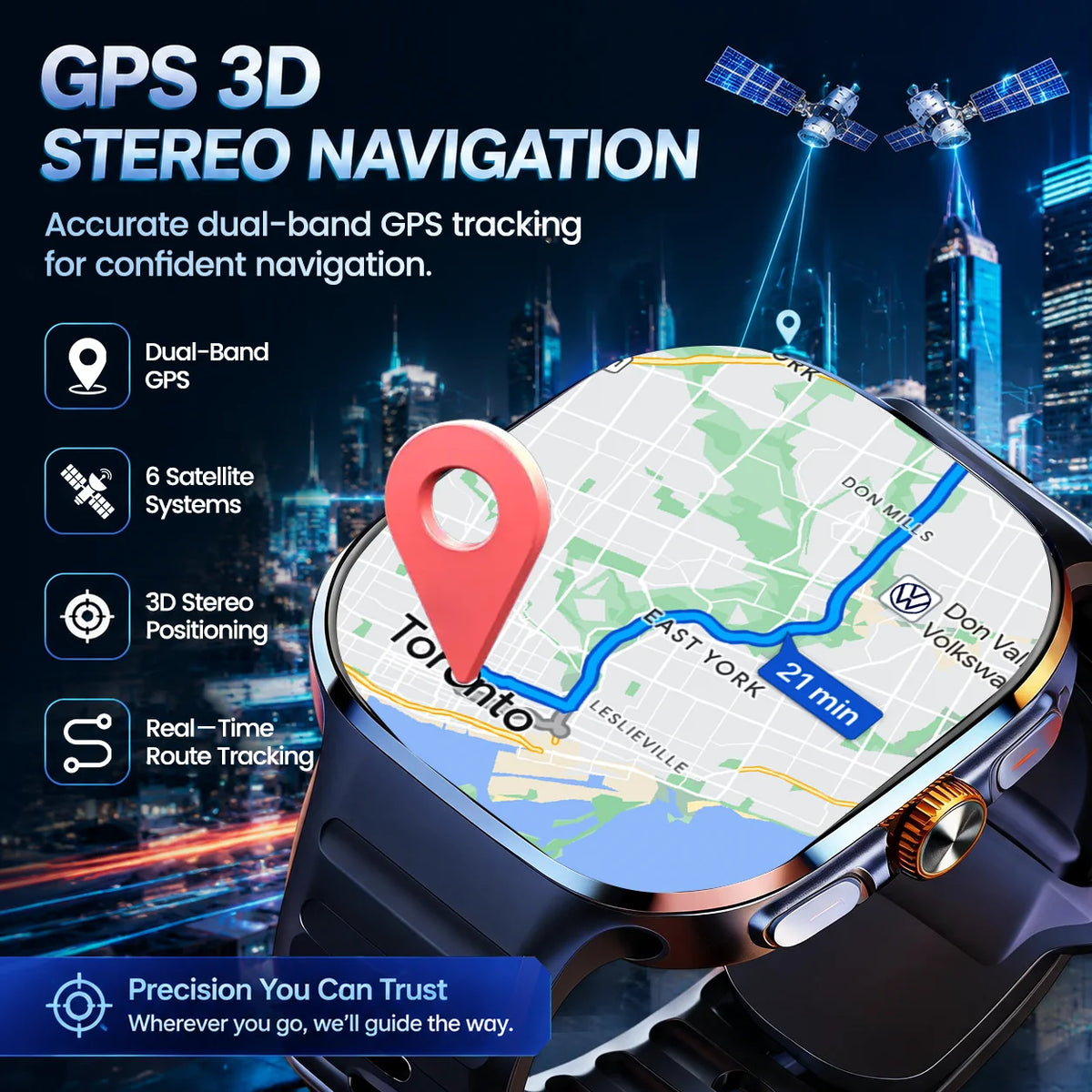 2026 New 4G 5G SIM Card Smart Watch Men 8GB+128GB 2.4" AMOLED Screen GPS WiFi Video Call Social App Download Android Smartwatch