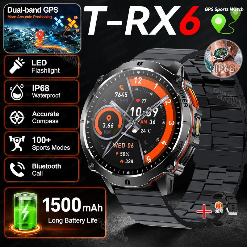 T-RX6 Ultra GPS Sports Smartwatch with Compass