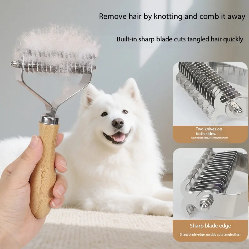 Kit de aseo para perros y gatos, set de cepillos todo en uno para el cuidado del pelaje y la eliminación de pelo suelto