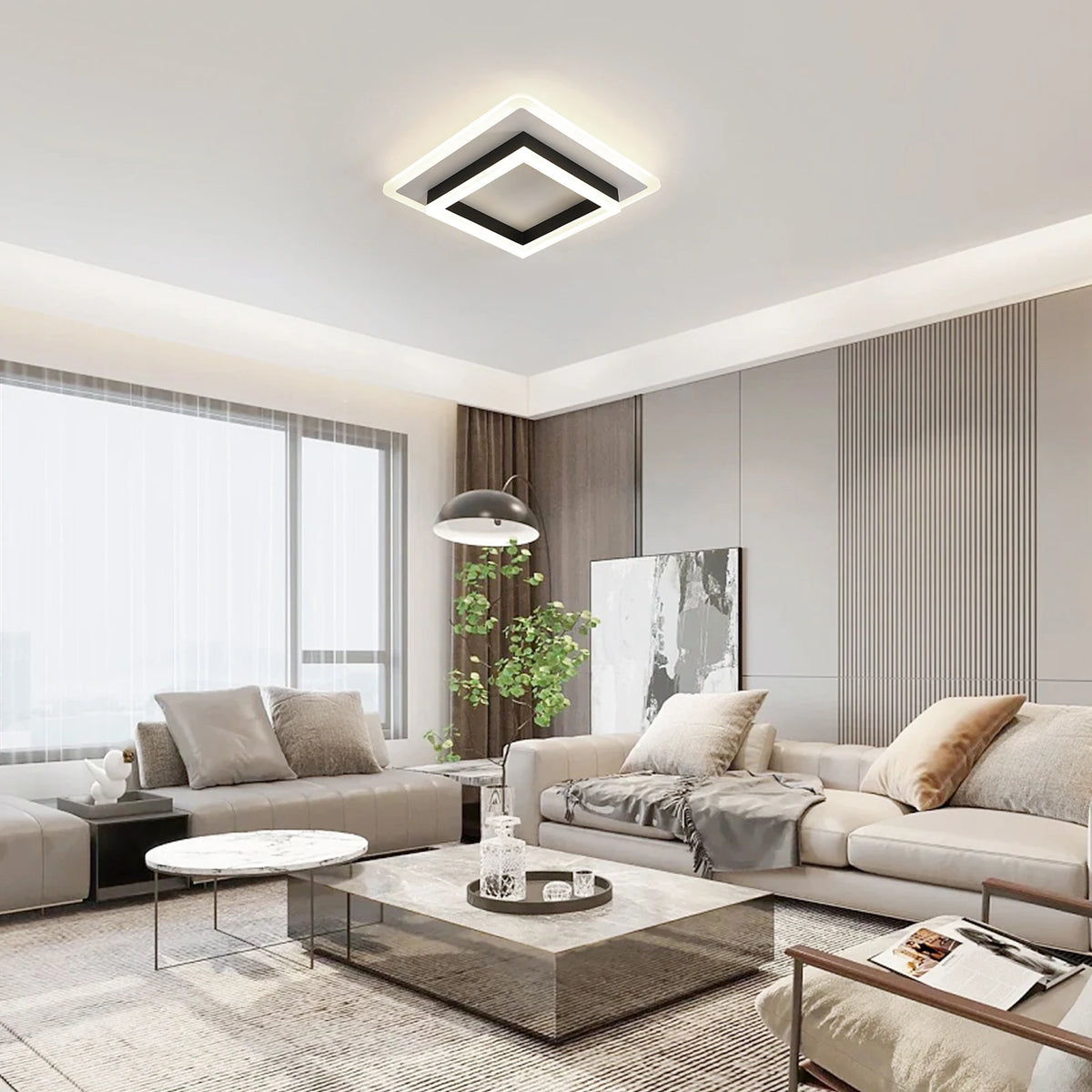 Quadratische LED-Deckenleuchte zur direkten Montage, 30-W-LED-Leuchte für Schlafzimmer, Küche und Eingangsbereich (neutralweiß, 4000 K)