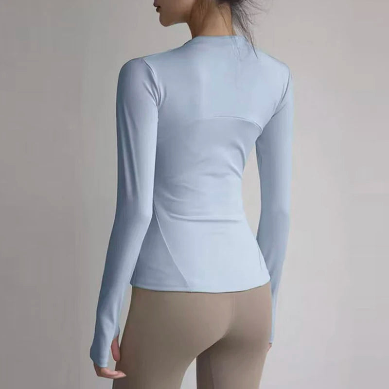 Giacca sportiva donna con zip e collo alto