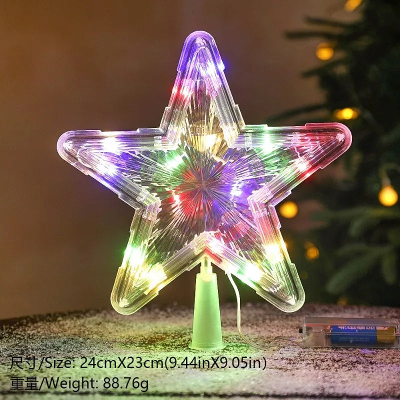 15cm Christmas Tree Decoration Stars Warm White Lights Home Room Decor LED Shining Lamp Xmas Festival TopStar Navidad 1.07in