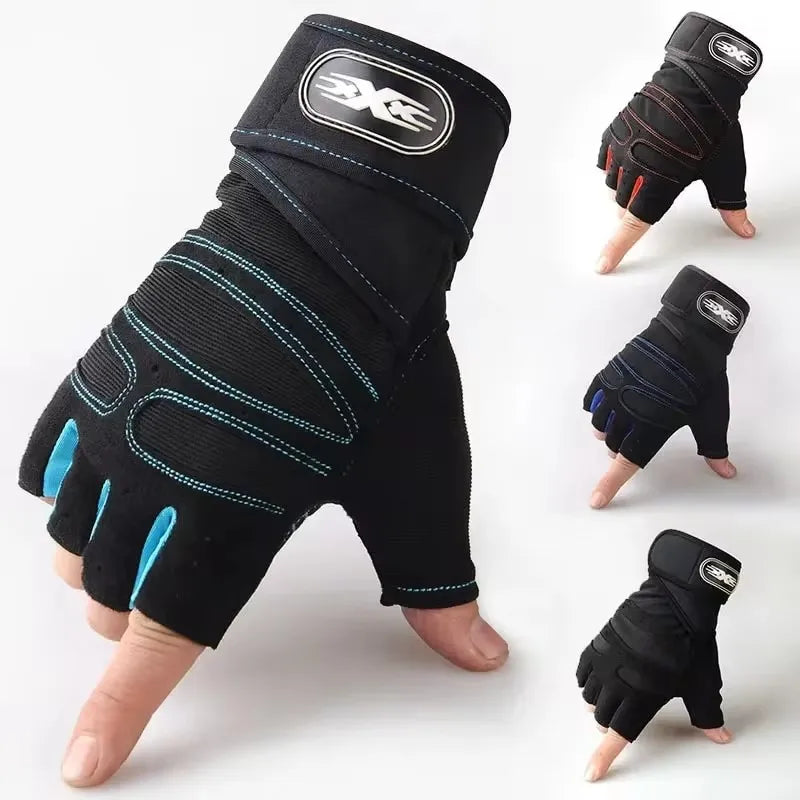 Cotton Blend Half-Finger Gloves for Fitness and Cycling