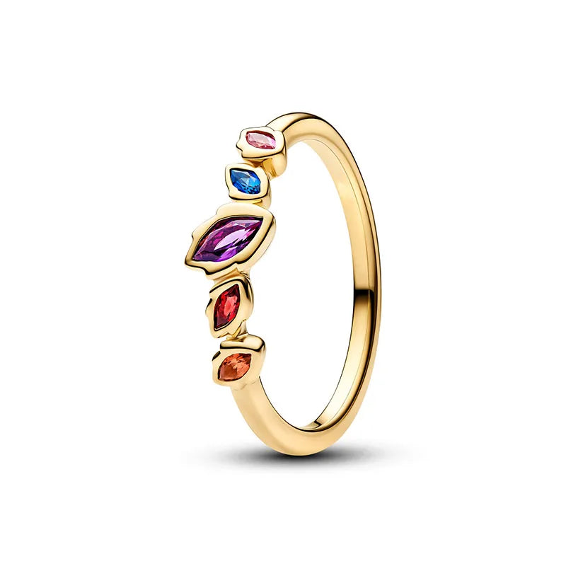 2026 New 925 Silver Women's Lips Colorful Crown Love Star Ring Fashion DIY Jewelry Gift