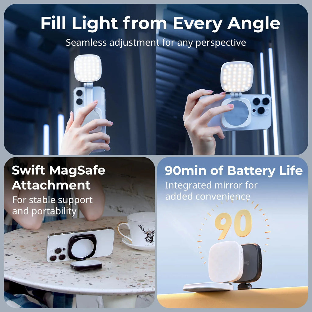 SmallRig Vibe P48 MagSafe Handy-LED-Videoleuchte für iPhone 16 15 14 Pro Max, Fülllicht und Handyhalter für Selfies, Videos und Vlogs