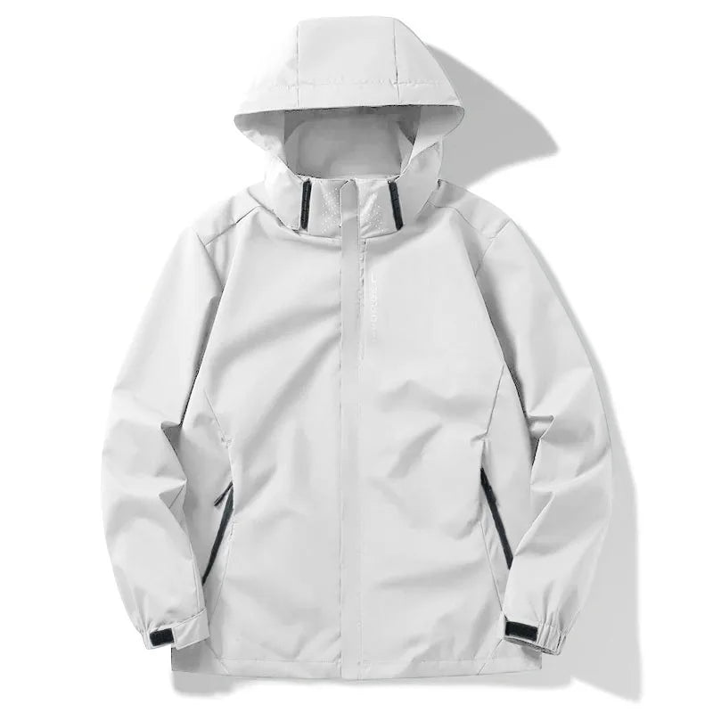 Autumn New Outdoor Jacket for Men Hooded Zipper Slim Fit Windbreaker Coat Male Climbing Hiking Waterproof Casual Clothing