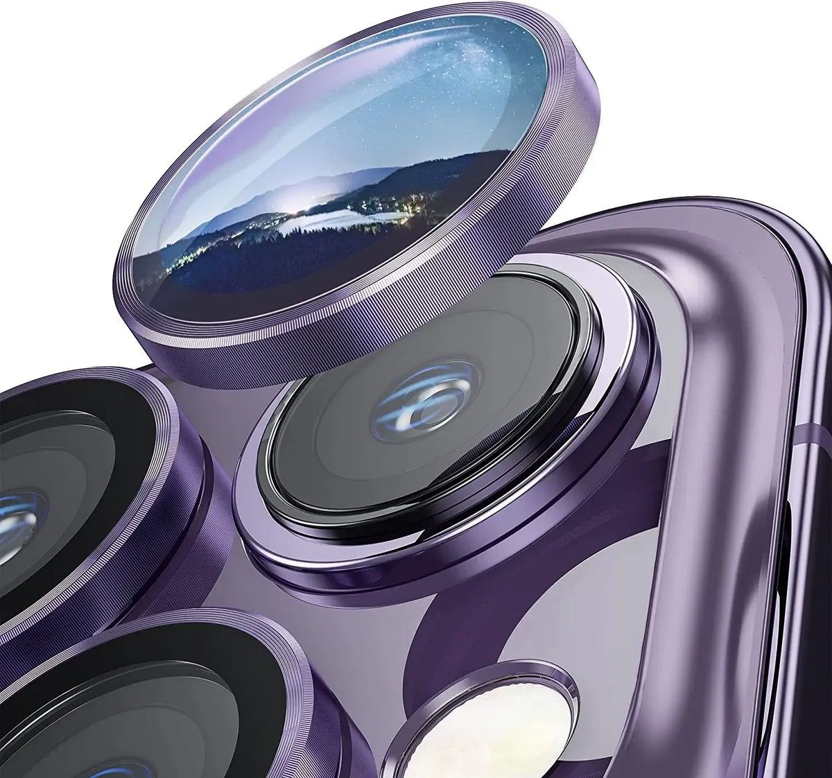 2-3Pcs Deep Purple Camera Lens Protector For IPhone 18 17 16 Pro Max 14Pro IPhone 15 14 Plus Glass Protection Film Accessory