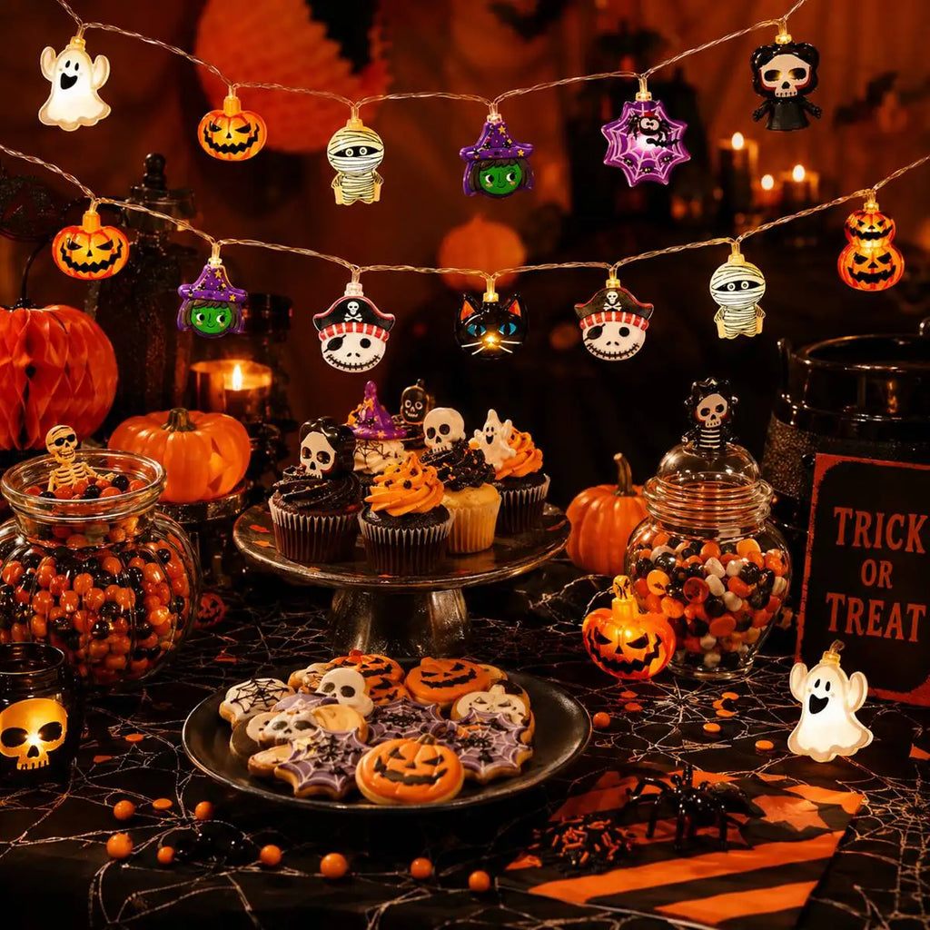 Catena di luci LED decorative per Halloween, 3 V