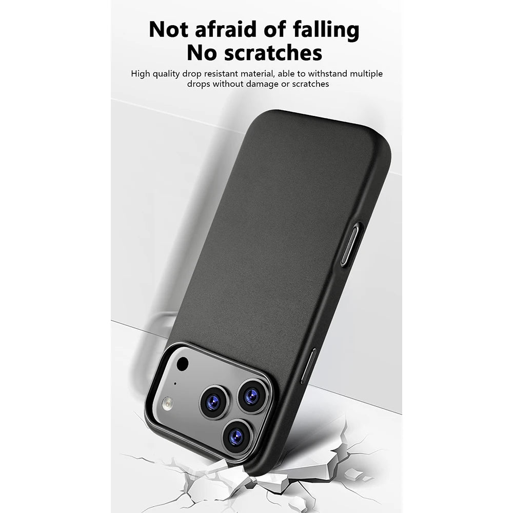 For Magsafe Leather Phone Case For iPhone 18 Pro Max Cover Magnetic Wireless Charging Shockproof Cover Accessories