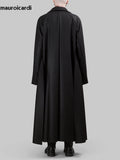 Mauroicardi Autumn Winter Extra Long Black Oversized Soft Wool & Blends Coat Men Single Breasted Luxury Designer Fashion 2023