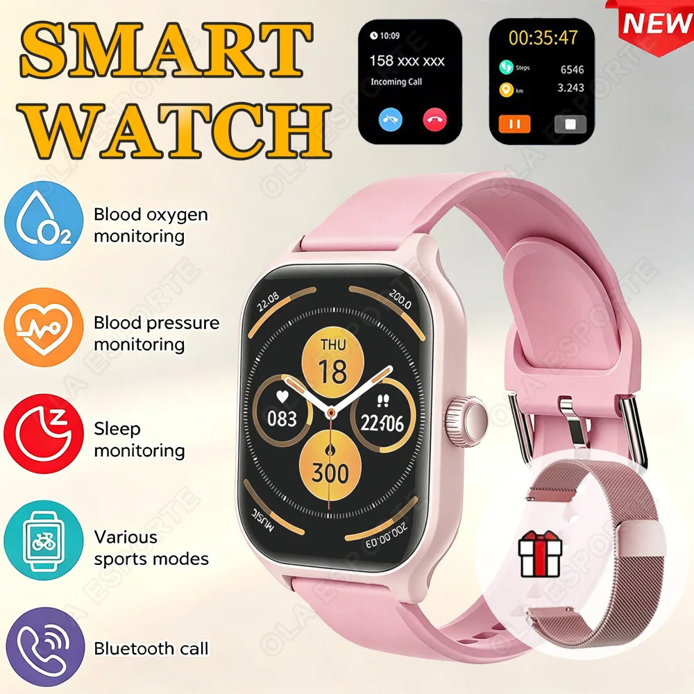 New Smart Watch 2.01 Inch HD Display Answer Make Call Message Preview Sport Modes DIY Dial Weather Forecast For Men Women HT30