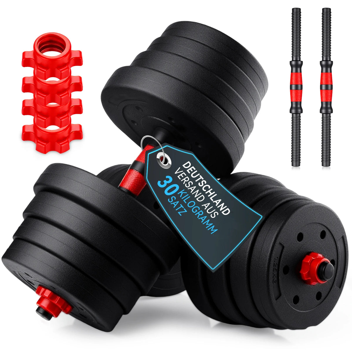 Adjustable 30 kg Dumbbell and Barbell Set for Home Training