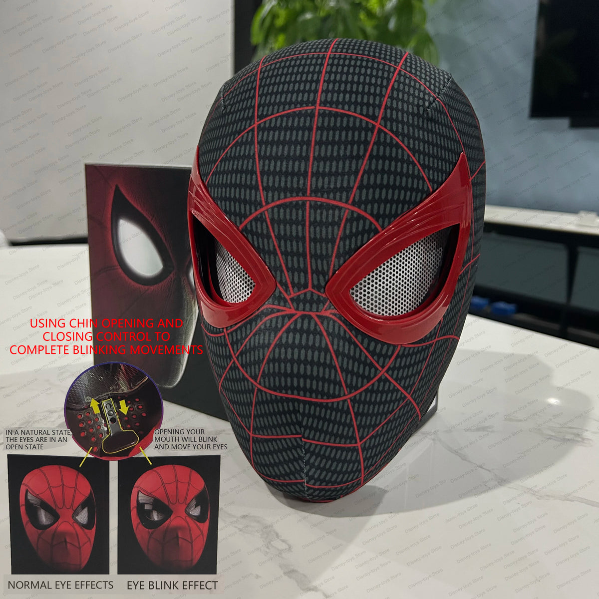 1:1 tragbarer Cosplay-Vollkopf-Haarreif mit beweglichen Augen, elastisches Requisitenspielzeug, Halloween-Party-Kostümgeschenk für erwachsene Hobby-Sammler