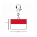 Country Flag Lobster Clasp Charms Pendant Bracelet Stainless Steel Italy France Brazil Spain Flags Jewelry Travel Souvenir Gift