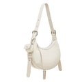 BURMINSA Vintage Croc Embossed Genuine Leather Crescent Shoulder Bag Women Half Moon Underarm Purse Going Out Crossbody Handbags
