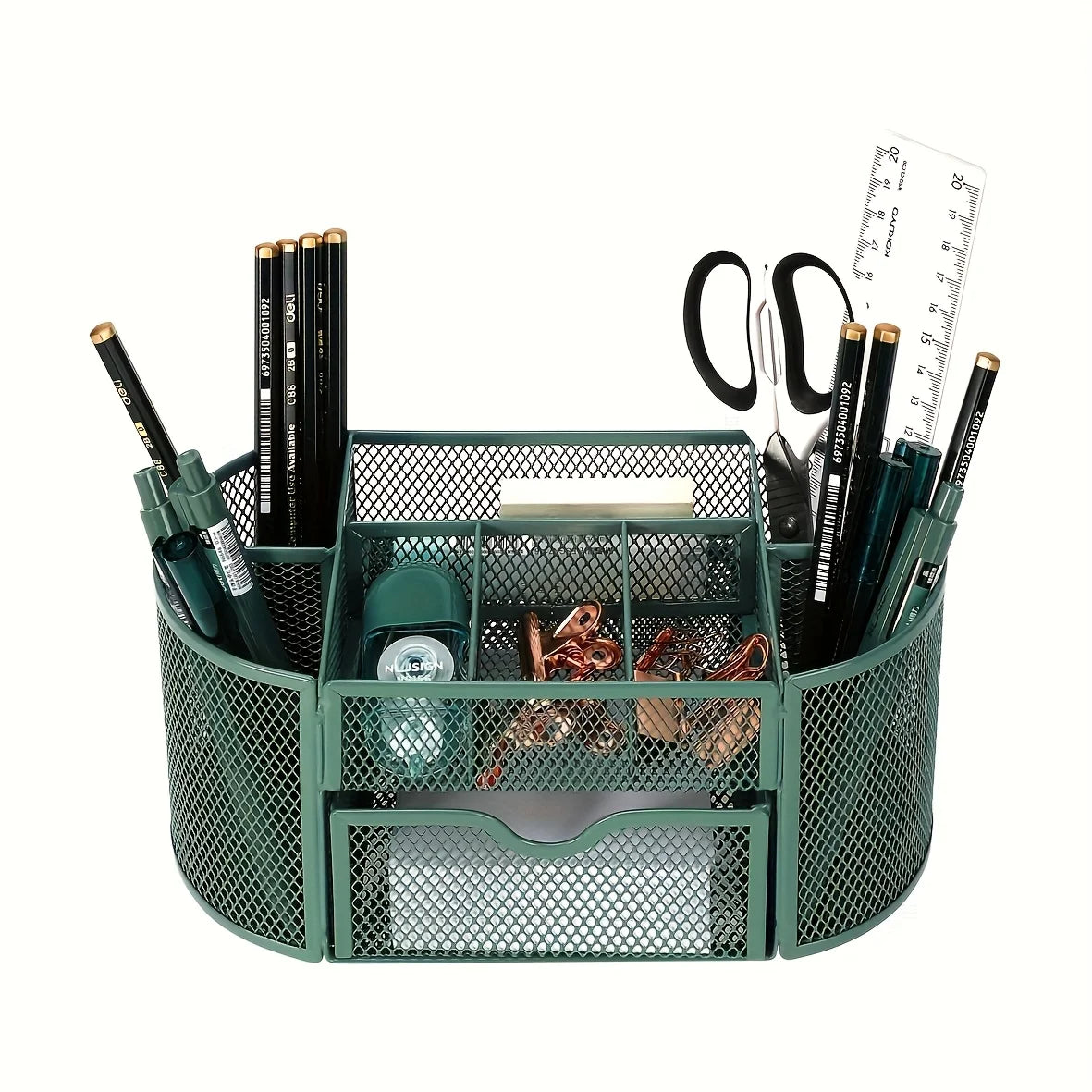 Round Mesh Metal Pen Holder