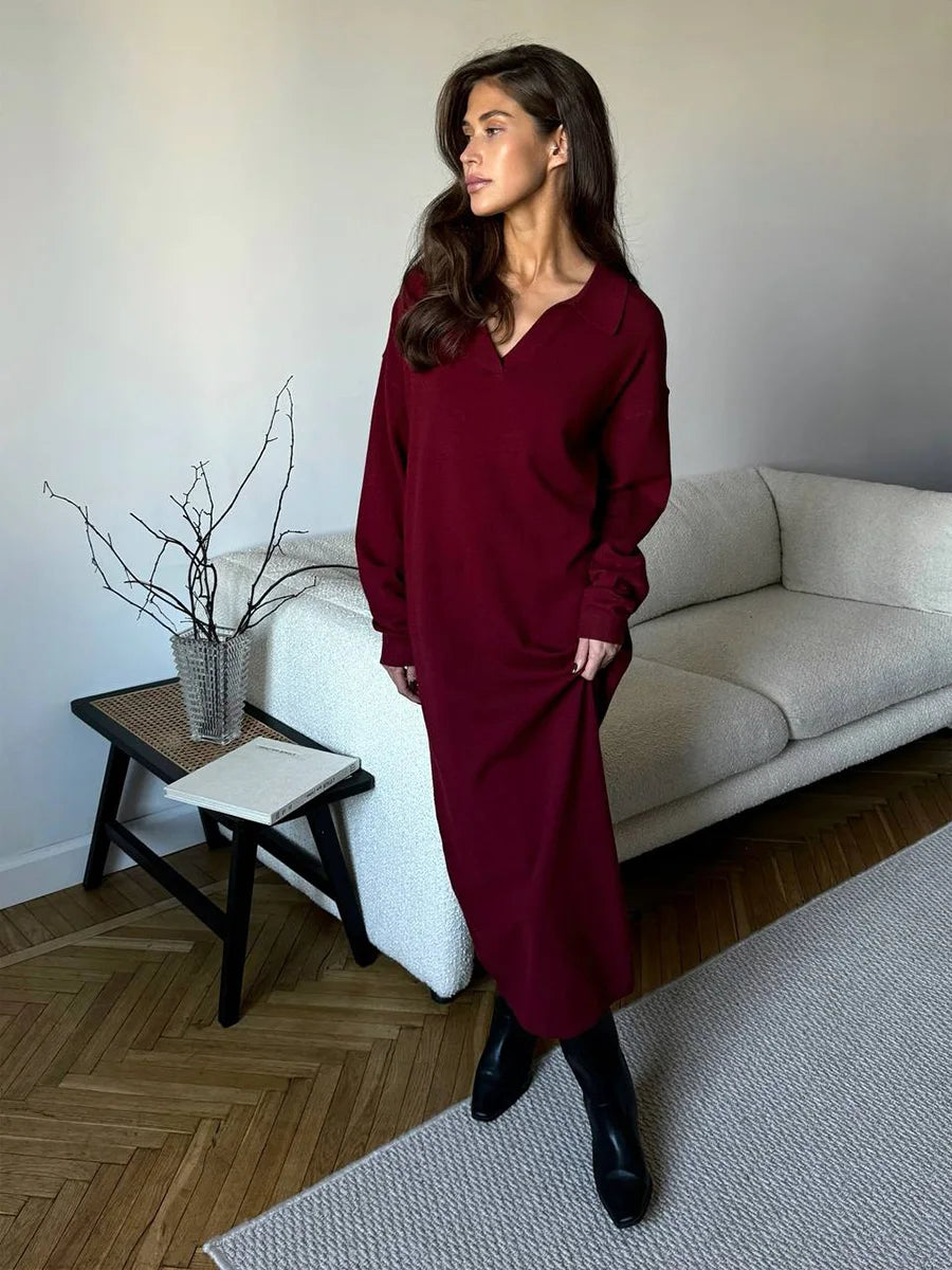 Abito midi donna in maglia con maniche lunghe — immagine 12