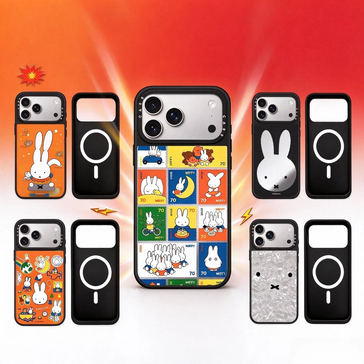 Kawaii Anime Miffy Magnetic Phone Case Limited Edition Cartoon Collection 18promax 18pro 17promax 16Pro 15Plus 14Promax 13 12