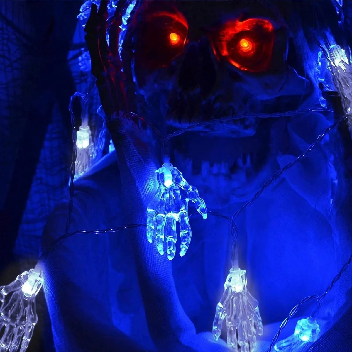 1 unidad de luces LED de manos fantasma, a pilas, multicolor, para decorar interiores y exteriores, patios y fiestas de Halloween