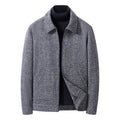 Men's Turn-Down Collar Wool Blends Jacket Business Casual Solid Thick Coat Autumn Winter Fashion Warm Woolen Outerwear Coats Man