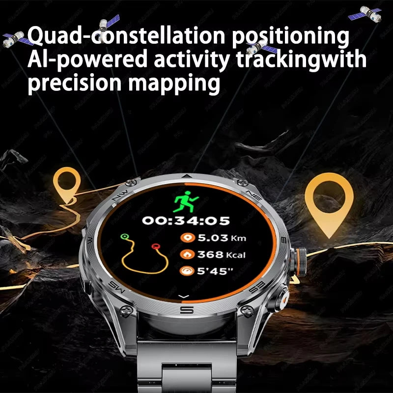 Smartwatch con schermo IPS da 1,7″, bussola e torcia LED
