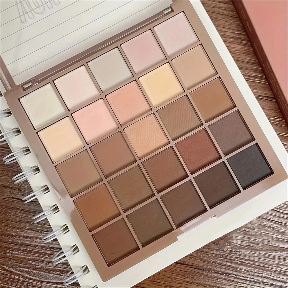 25-Farben-Lidschattenpalette – neutrale Grau- und Brauntöne sowie Erdtöne, Kaffee- und Schokoladentöne für vielseitige Make-up-Looks von natürlich bis dramatisch