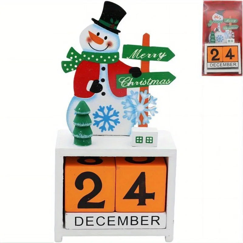 1pc Christmas Countdown Calendar Ornament, a Decorative Piece for Desks And Bookshelves, with Adjustable Month And Date