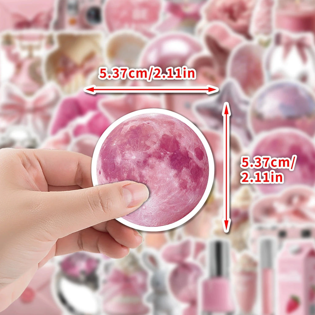 50-100 UDS. Pegatinas de Graffiti Aesthetic Rosa para Niña Adhesivos Bonitos Impermeables para Botella de Agua Funda de Teléfono Cuaderno Scrapbook Regalo Hogar