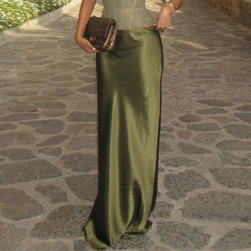 Elegante 2-teilige Sommer-Party-Kleid-Sets für Damen mit Spitzen-High-Waist-Top, Schnürung, Spaghettiträgern und Satin-Partyrock mit Reißverschluss