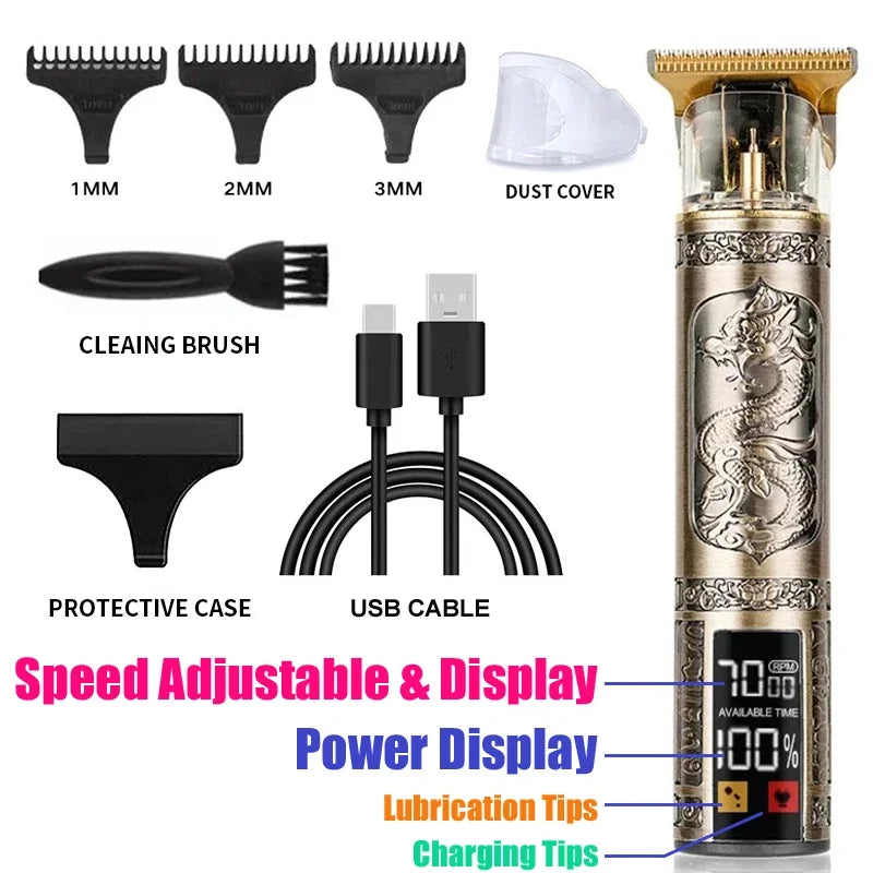Rechargeable USB Hair Clipper with Stainless-Steel Blades