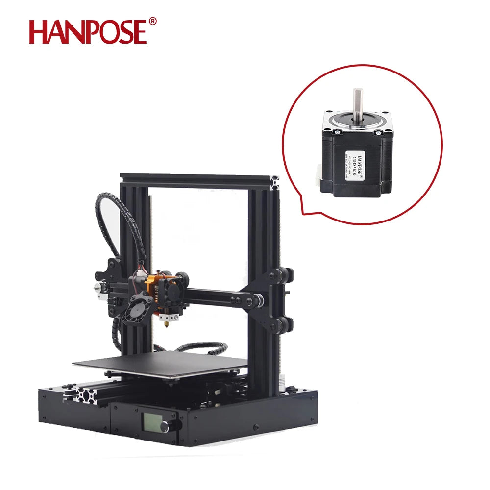HANPOSE 23 Stepper Motor, Model 23HS4128 23HS5128 23HS5628 23HS7628, Shaft Diameter 8mm, Four-Wire System, 57 Series Motor.