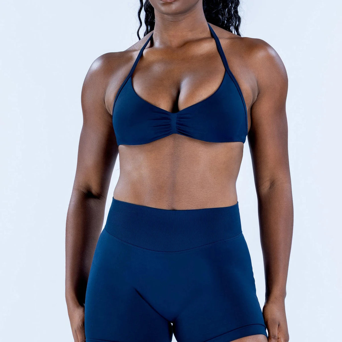 2PCS DF Gym Set Women Strappy Yoga Bra Top Sportswear Workout Scrunch Shorts Sports Suit Seamless Set Fitness Clothes