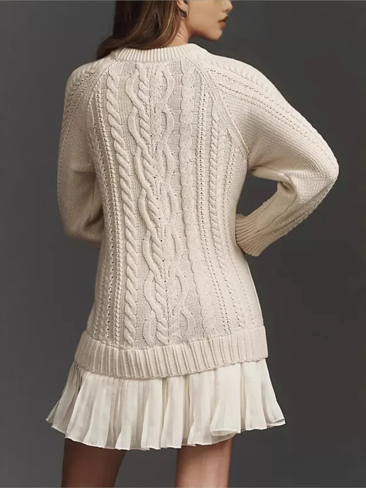 Abito da donna effetto due pezzi con maglia e gonna corta
