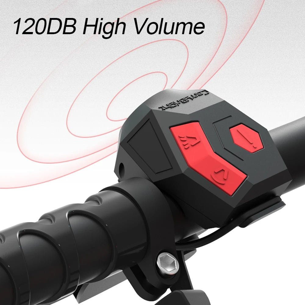 Timbre eléctrico para bicicleta, recargable por USB, alarma para manillar de bicicleta, timbre de 120 dB, superpotente, antirrobo, para patinete