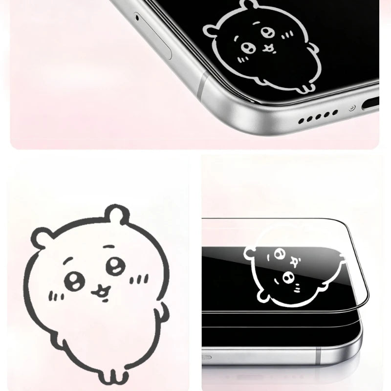 Anime Cartoon Kawaii Chiikawa Durable Wear Resistance Mobile Phone Toughened Film Peeping Prevention Applicable To Apple 18 New
