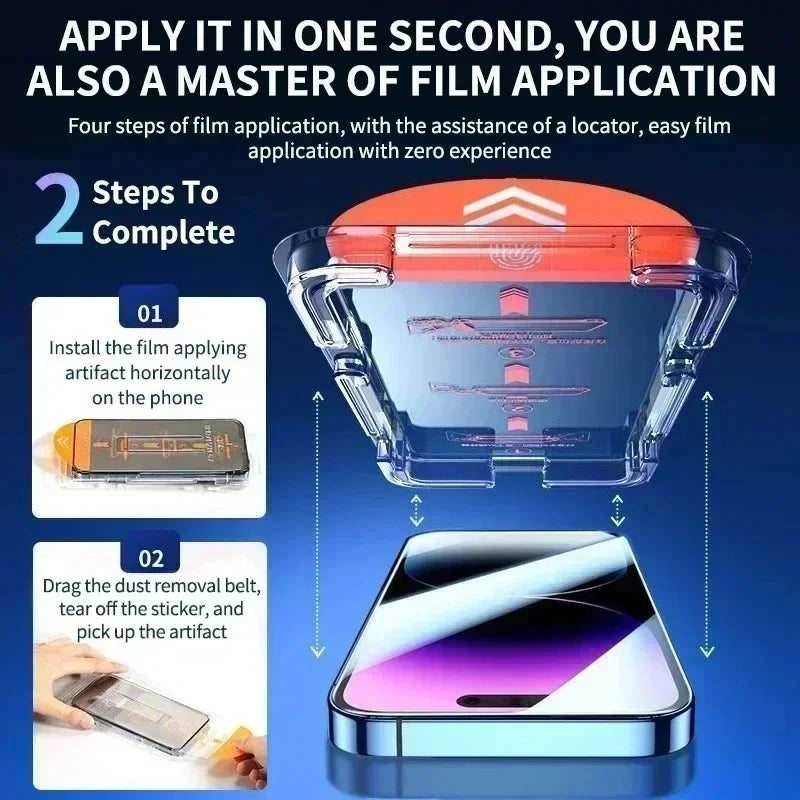 Oleophobic Coating Dust Free Easy Installation Screen Protector For iPhone 14 11 13 12 15 Pro Max Mini XS XR 18 17 16 Plus Glass